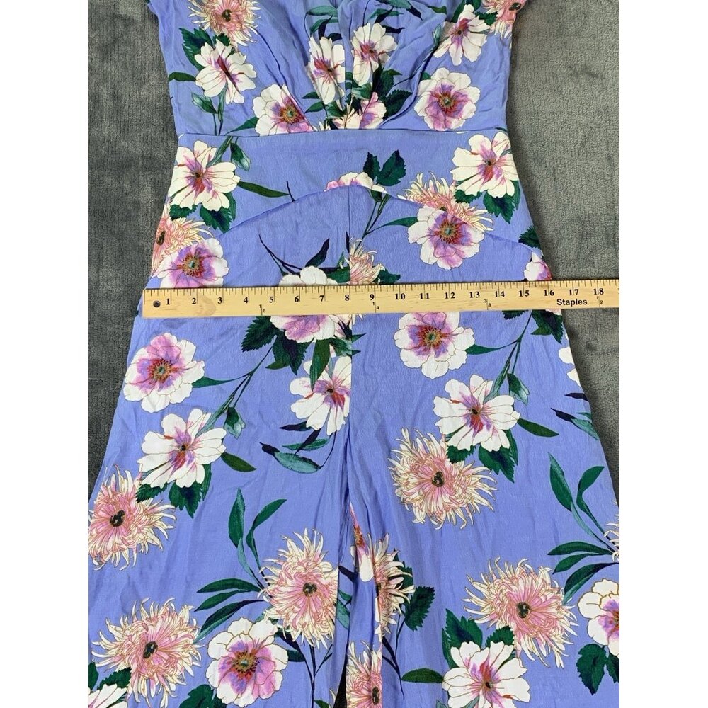 Taylor Jumpsuit Romper Blue Floral Sleeveless Size 2 Tropical Casual - Picture 6 of 8